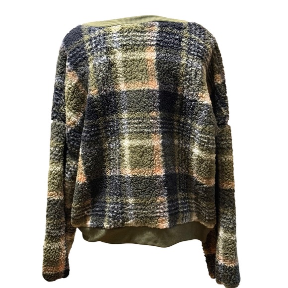 LOVE + JOY by FCT Kora Plaid Fuzzy Fleece Pullover Sweatshirt Top 3X - Picture 2 of 4